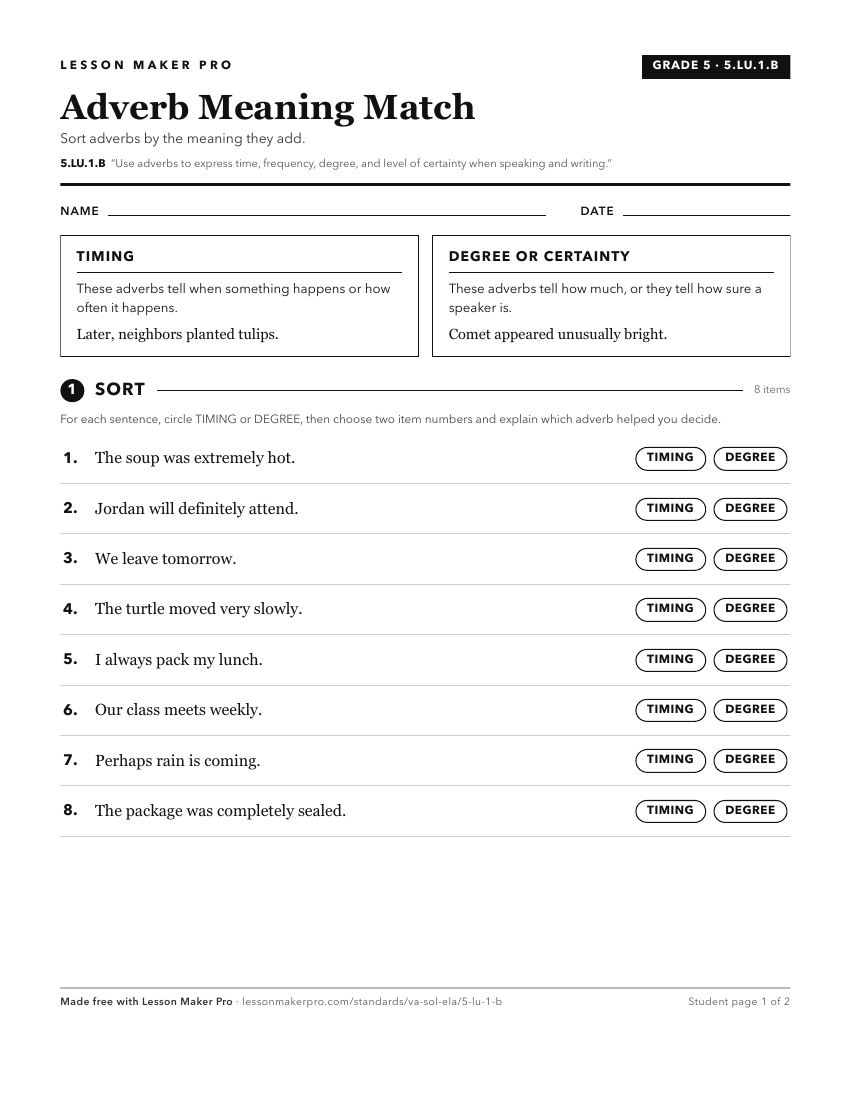 Preview of the 5.LU.1.B printable worksheet