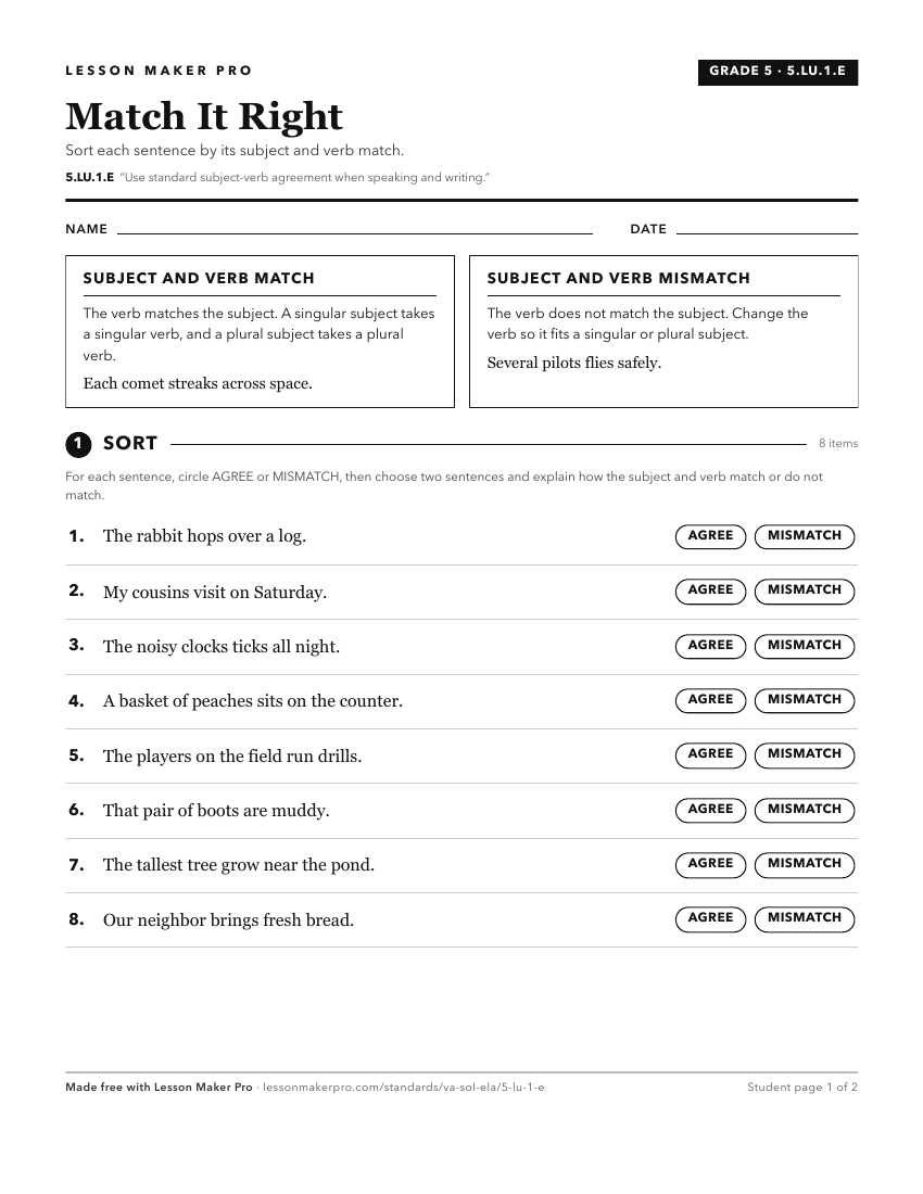 Preview of the 5.LU.1.E printable worksheet