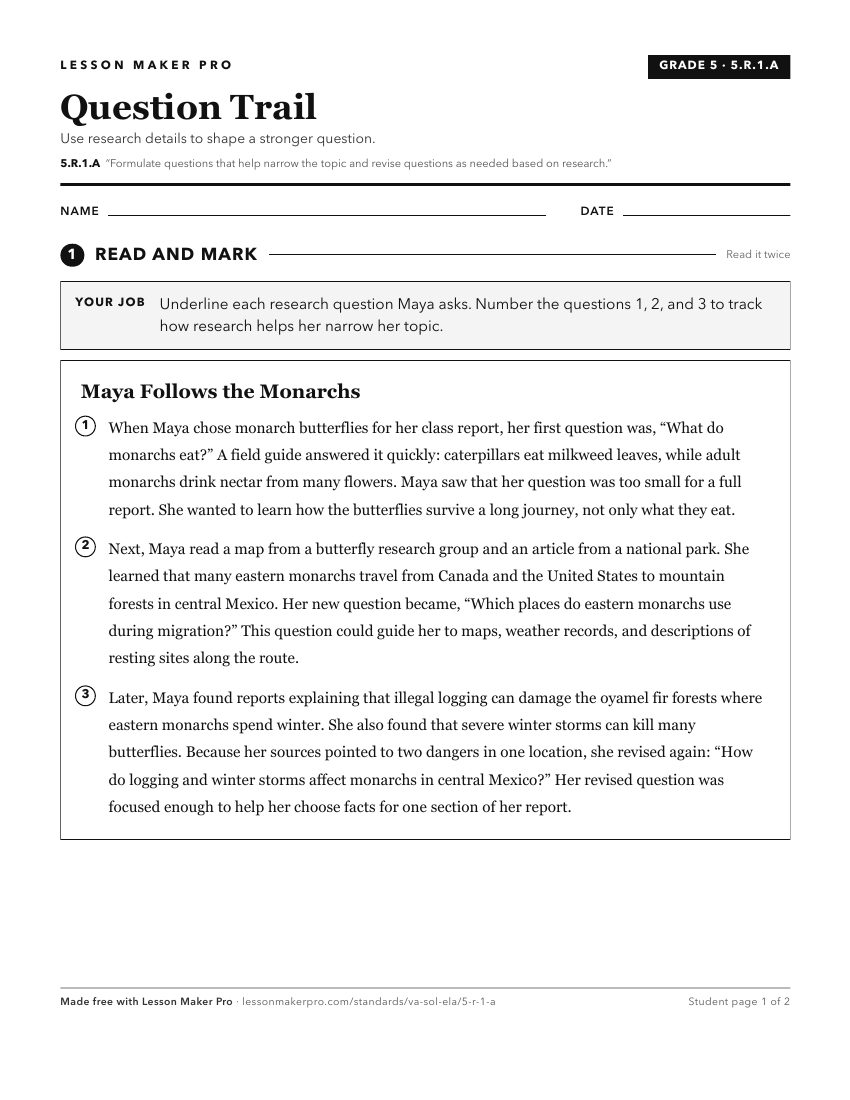 Preview of the 5.R.1.A printable worksheet