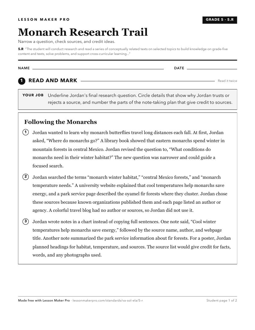 Preview of the 5.R printable worksheet
