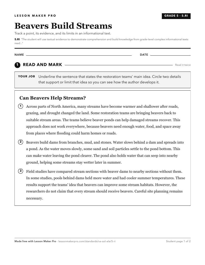 Preview of the 5.RI printable worksheet
