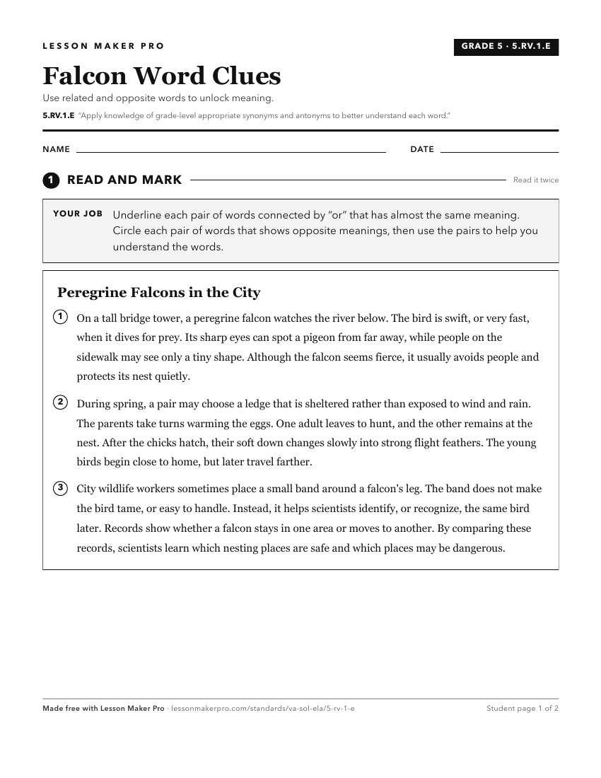 Preview of the 5.RV.1.E printable worksheet