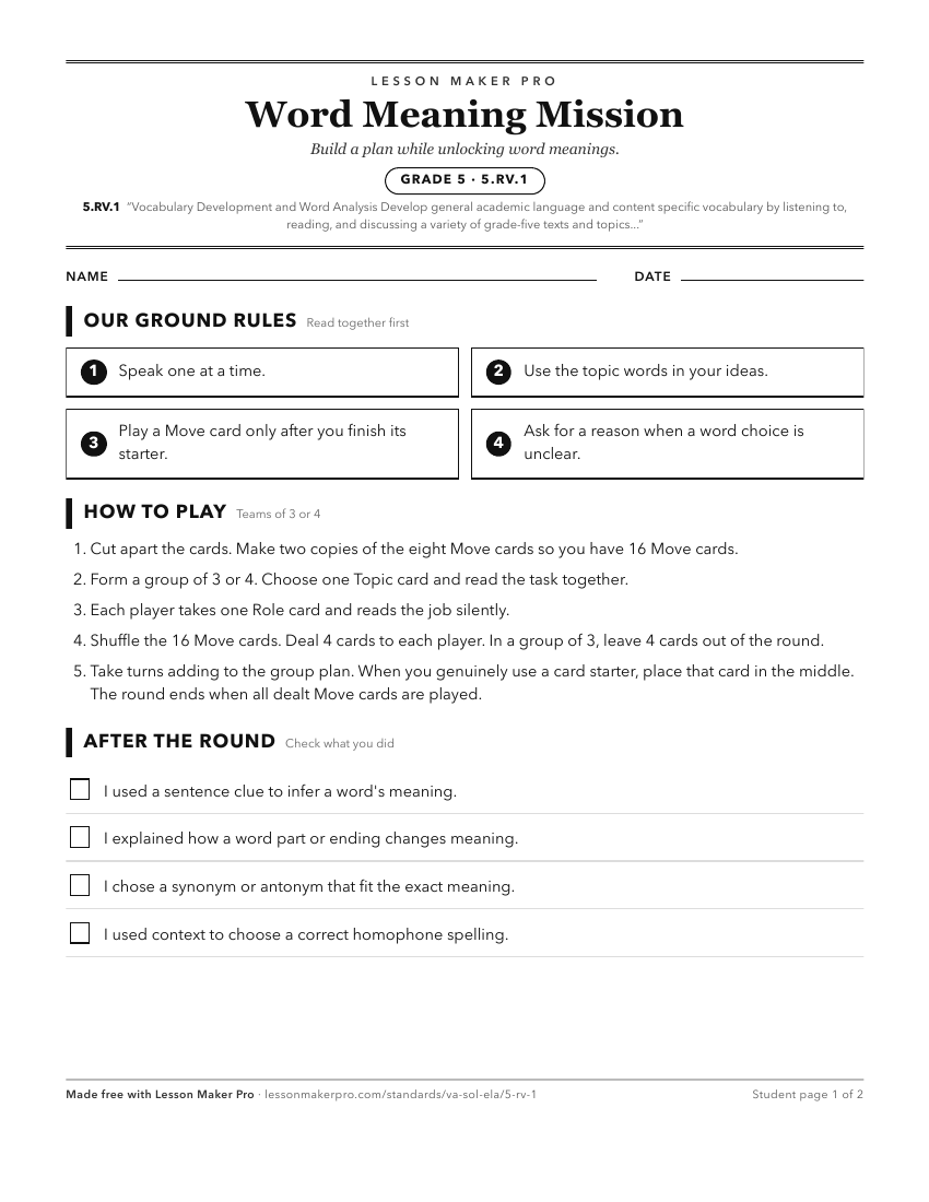 Preview of the 5.RV.1 printable worksheet