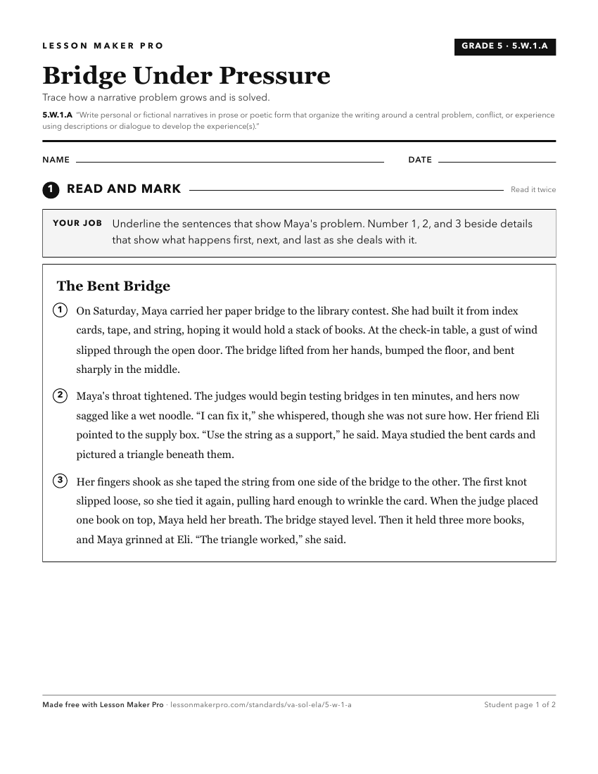 Preview of the 5.W.1.A printable worksheet