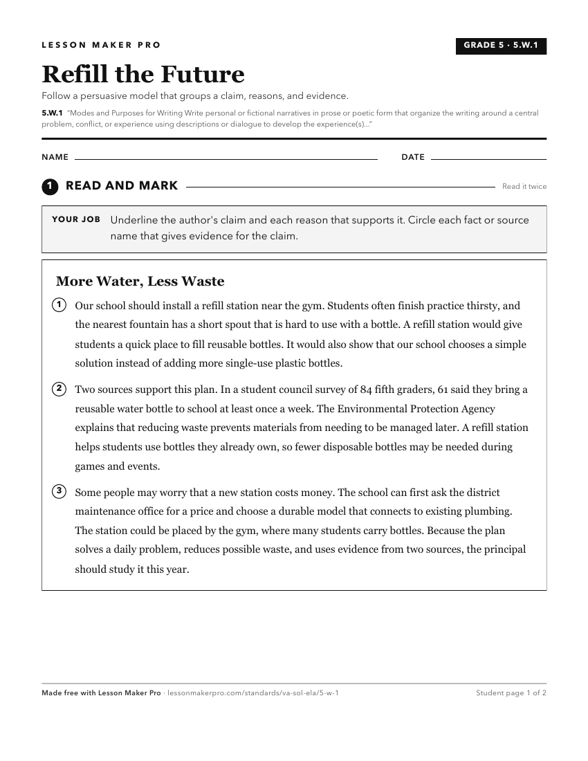 Preview of the 5.W.1 printable worksheet