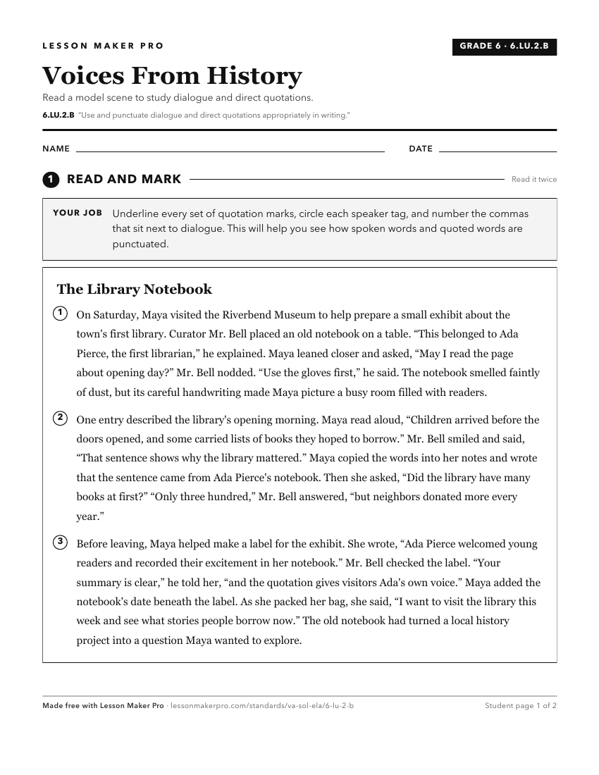 Preview of the 6.LU.2.B printable worksheet