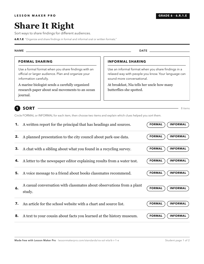 Preview of the 6.R.1.E printable worksheet
