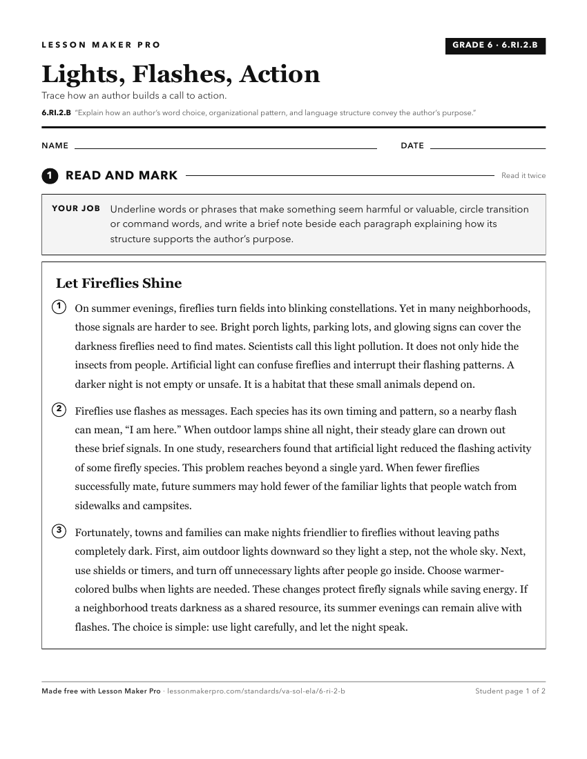 Preview of the 6.RI.2.B printable worksheet