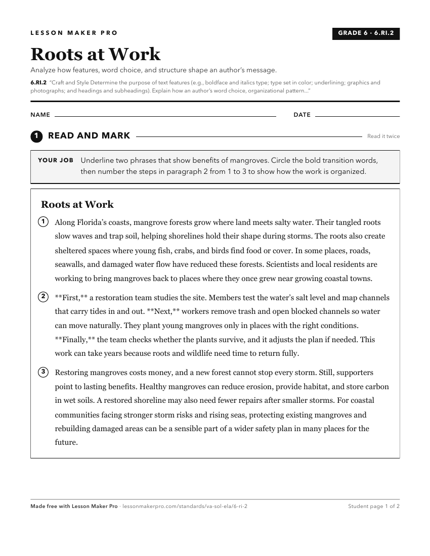 Preview of the 6.RI.2 printable worksheet