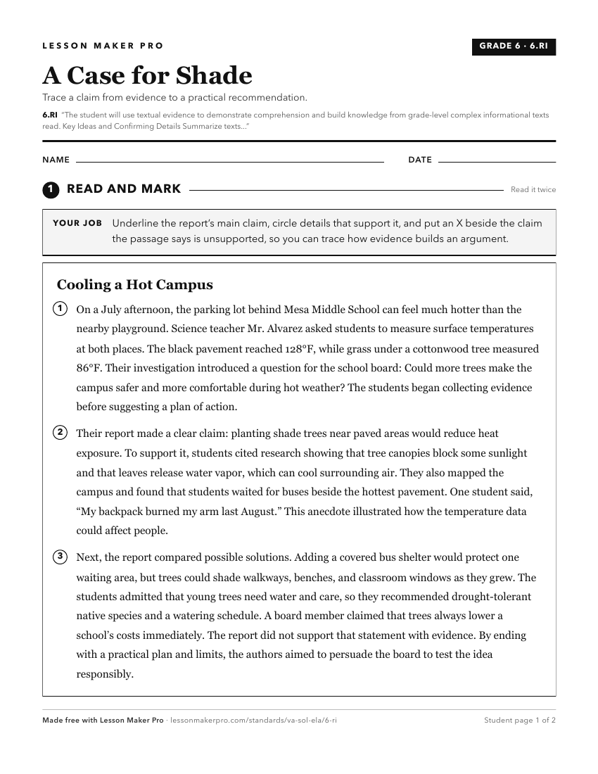 Preview of the 6.RI printable worksheet