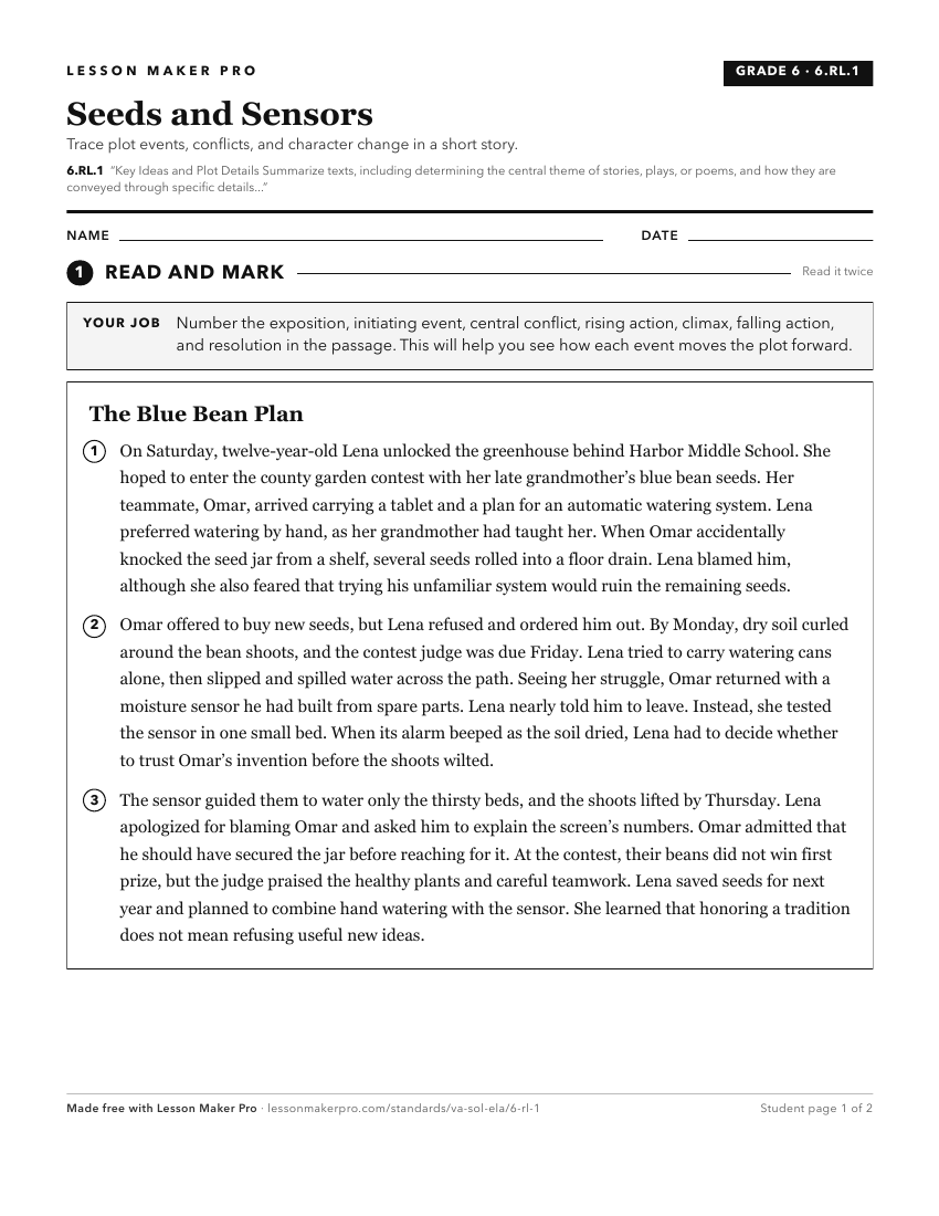 Preview of the 6.RL.1 printable worksheet