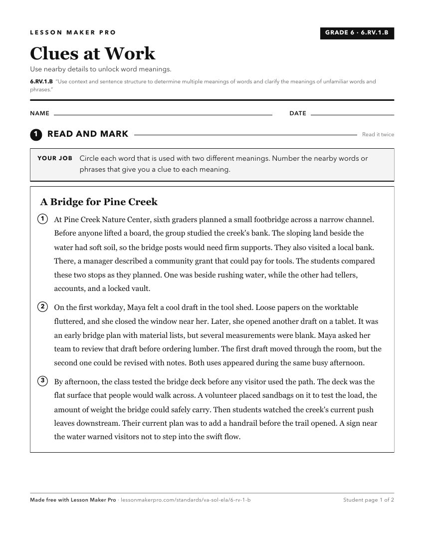 Preview of the 6.RV.1.B printable worksheet