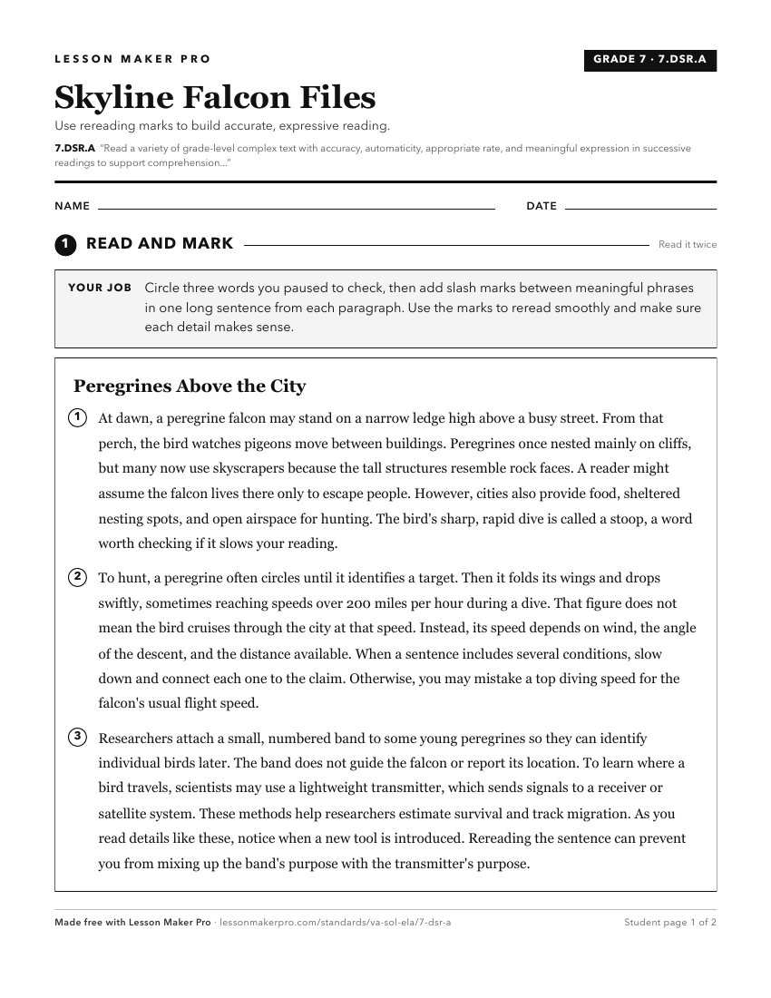 Preview of the 7.DSR.A printable worksheet