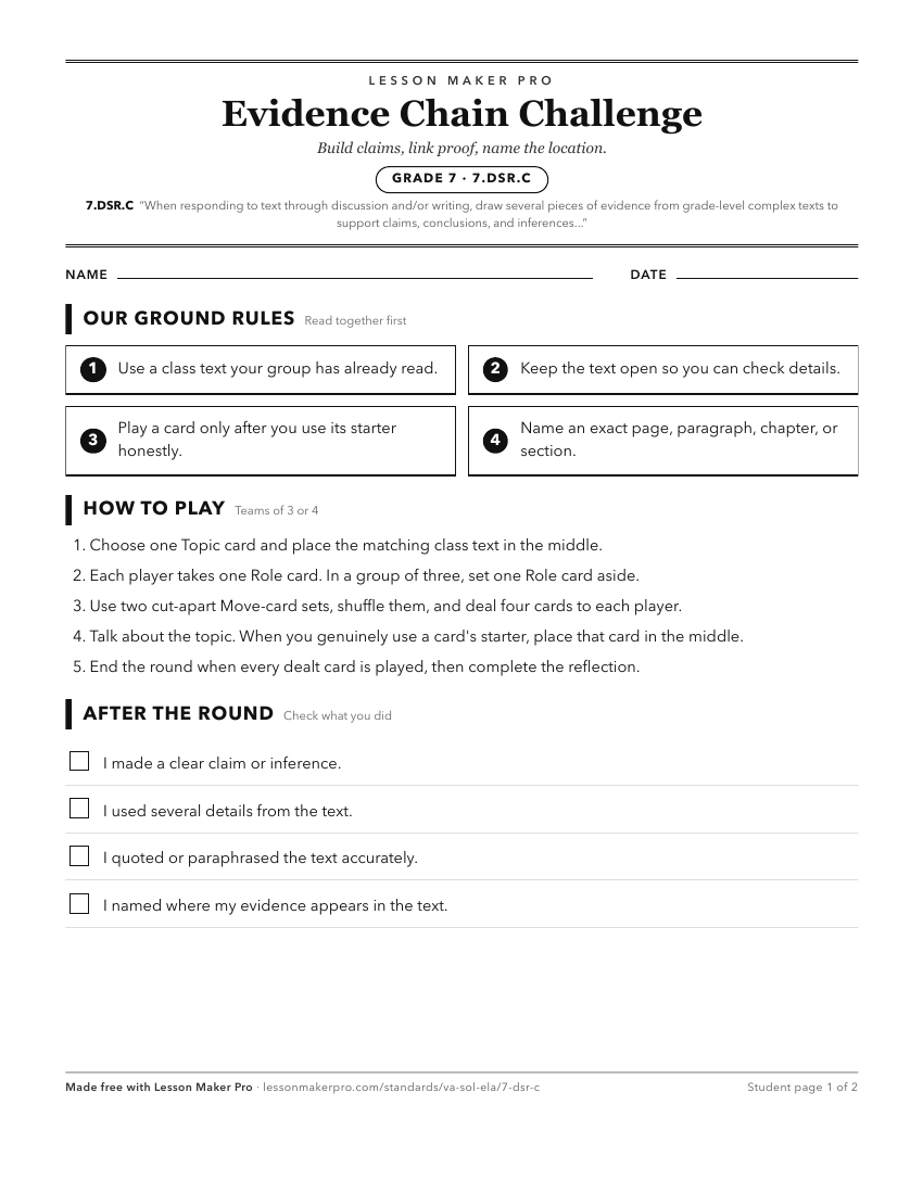 Preview of the 7.DSR.C printable worksheet