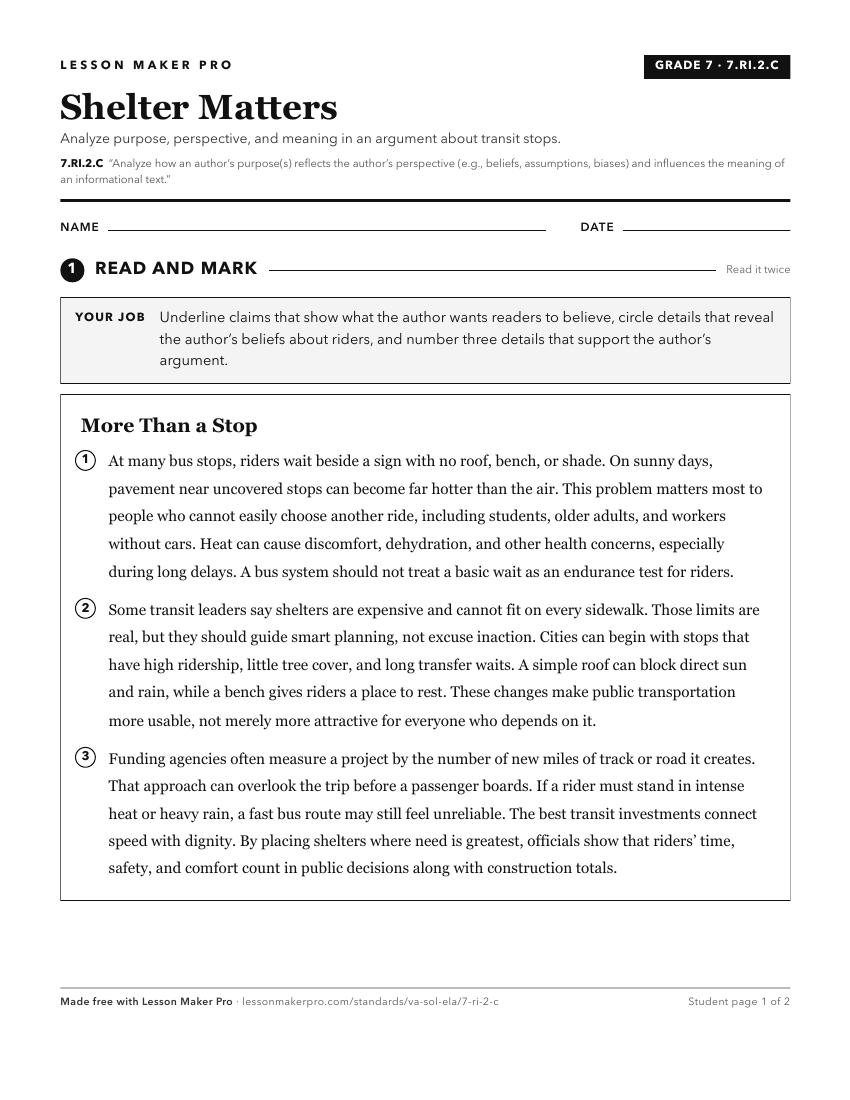 Preview of the 7.RI.2.C printable worksheet