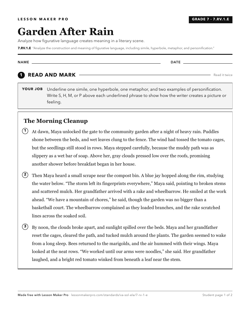 Preview of the 7.RV.1.E printable worksheet