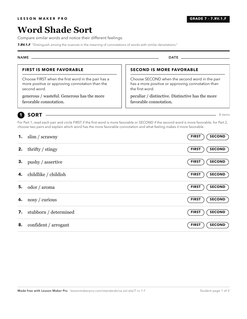 Preview of the 7.RV.1.F printable worksheet