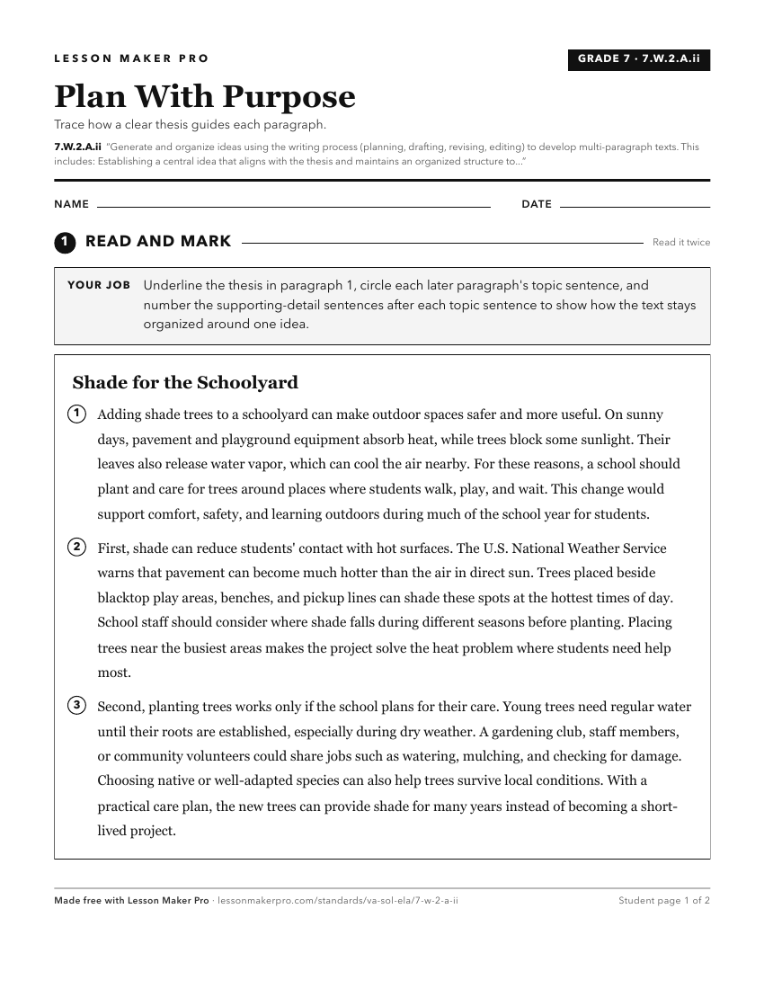 Preview of the 7.W.2.A.ii printable worksheet