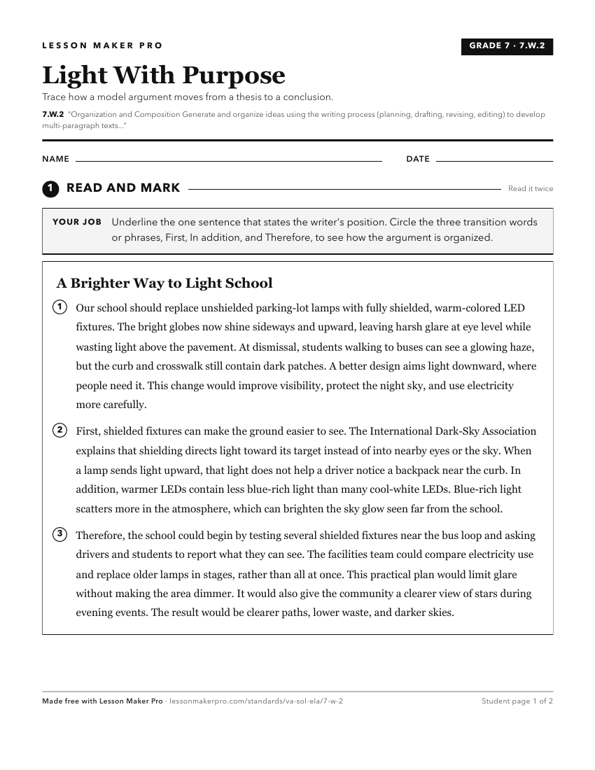 Preview of the 7.W.2 printable worksheet