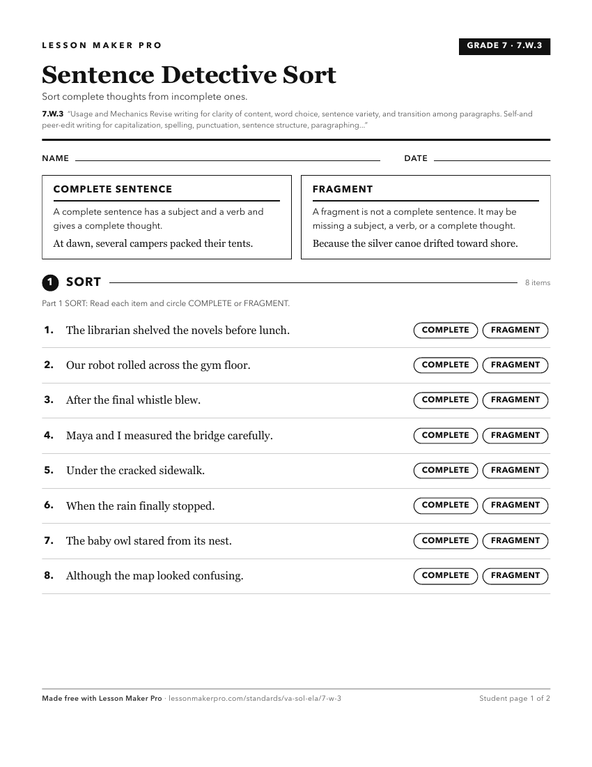 Preview of the 7.W.3 printable worksheet