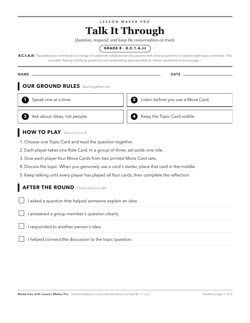 Preview of the 8.C.1.A.iii printable worksheet