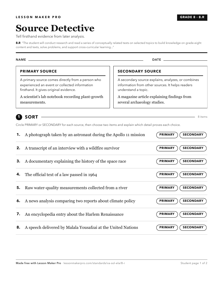Preview of the 8.R printable worksheet