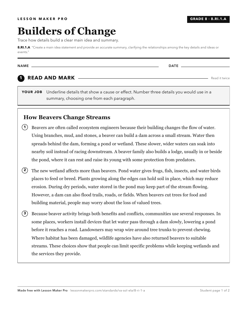 Preview of the 8.RI.1.A printable worksheet