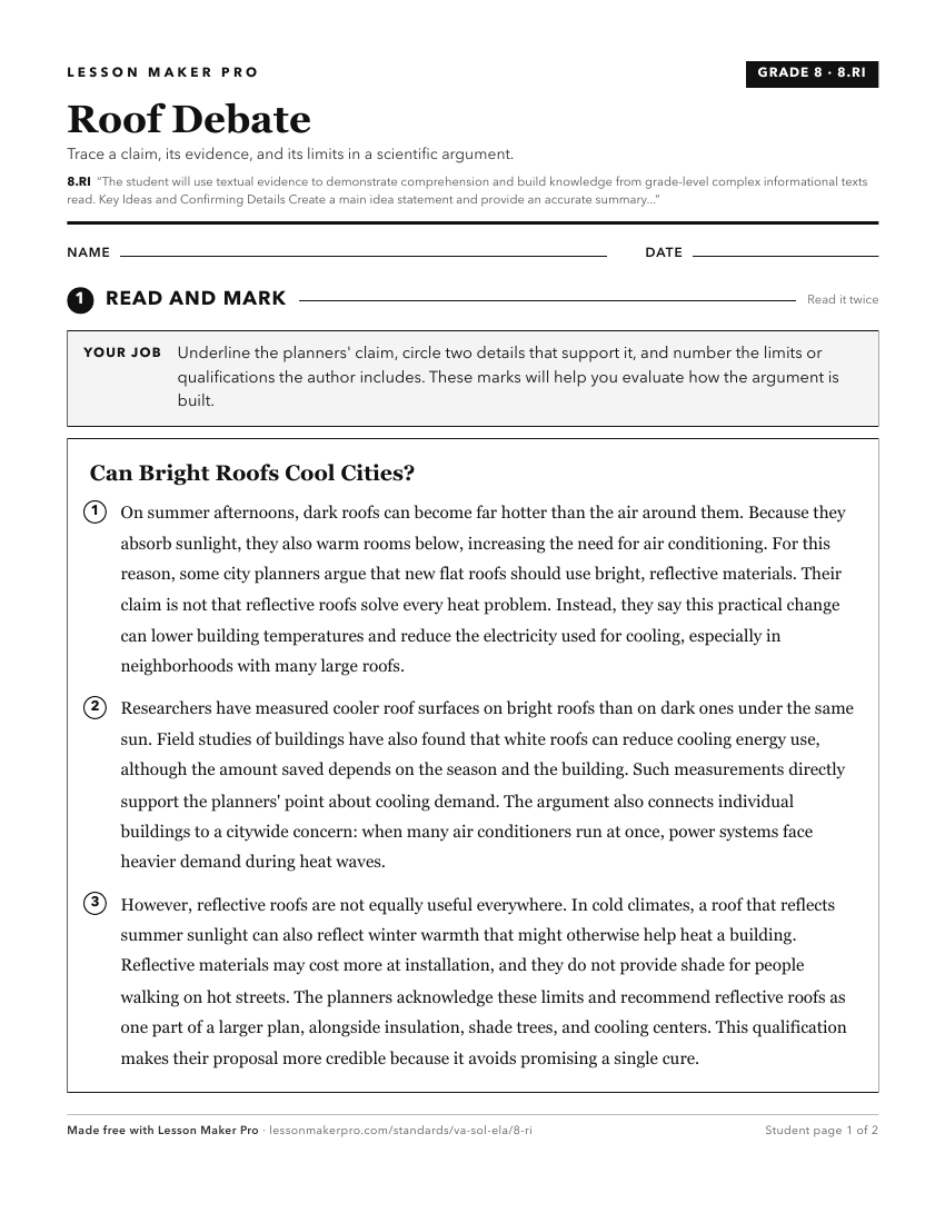 Preview of the 8.RI printable worksheet
