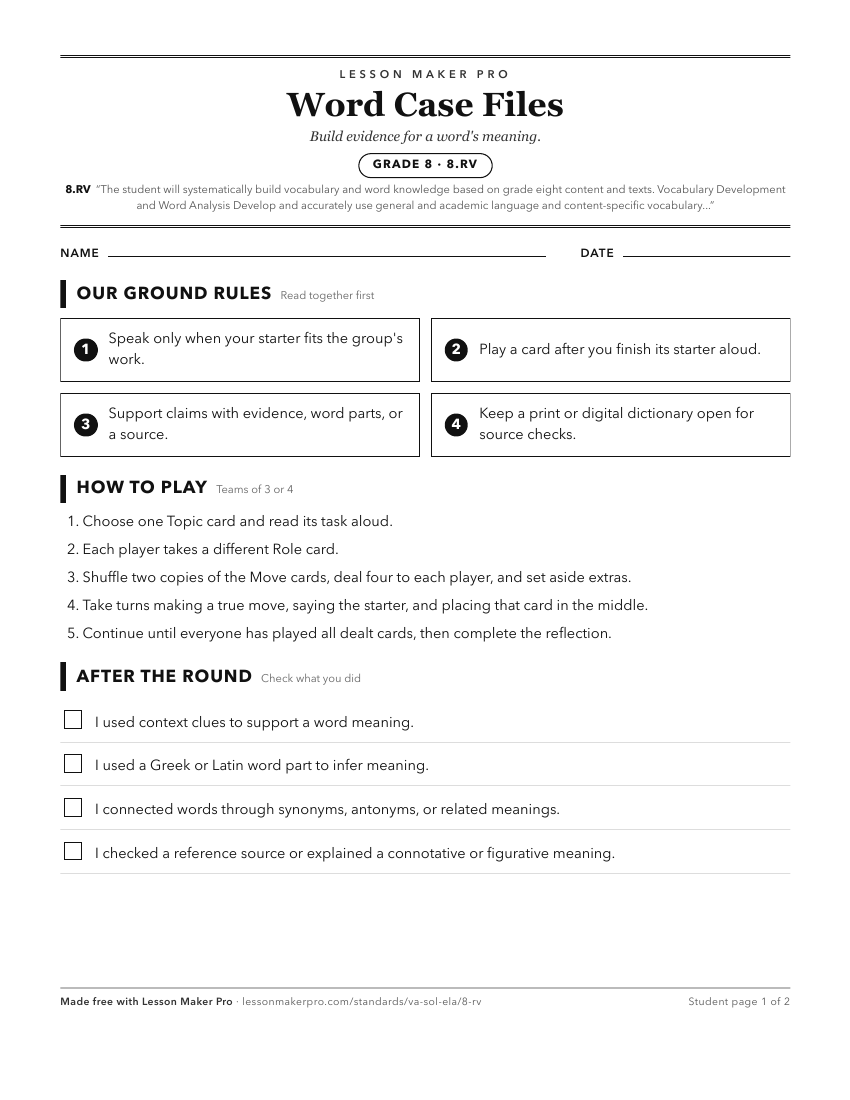 Preview of the 8.RV printable worksheet