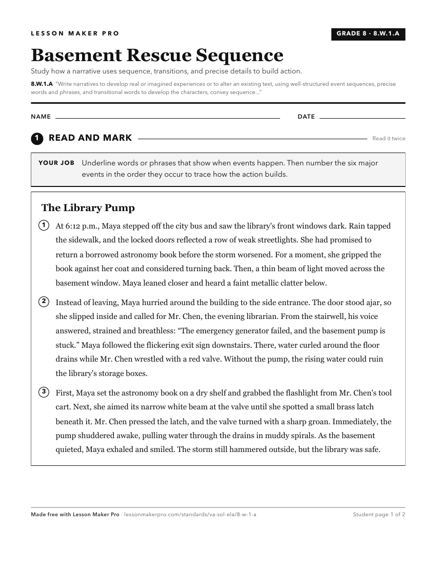 Preview of the 8.W.1.A printable worksheet