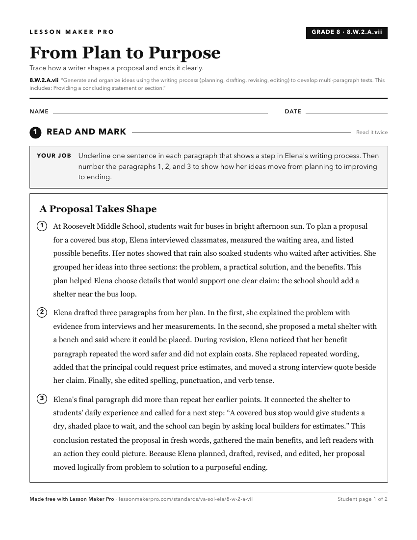 Preview of the 8.W.2.A.vii printable worksheet