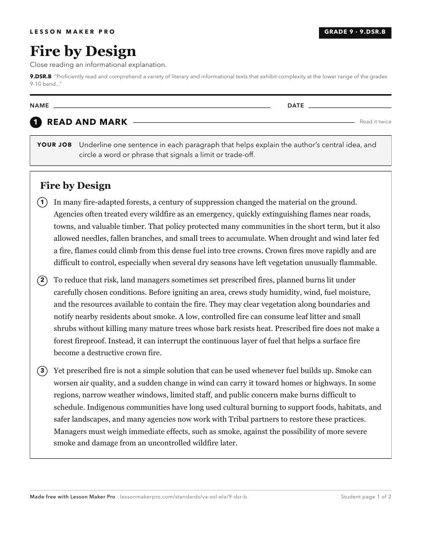 Preview of the 9.DSR.B printable worksheet