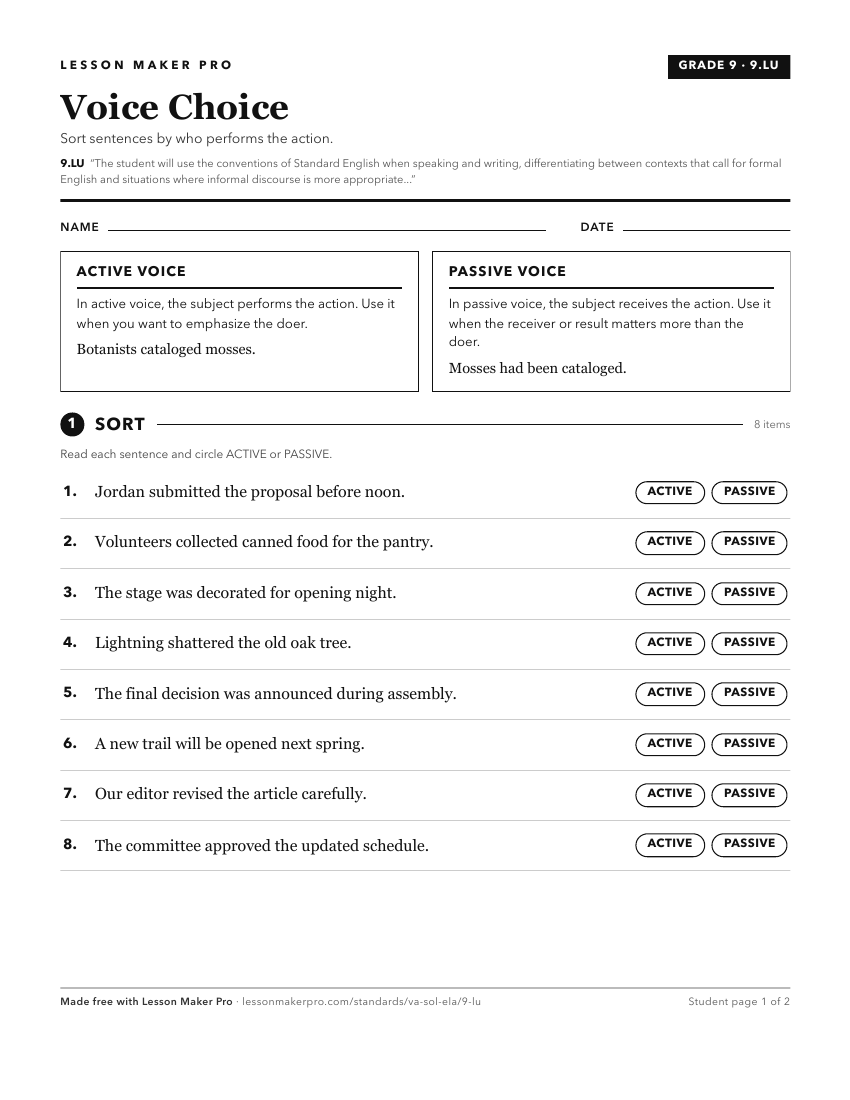Preview of the 9.LU printable worksheet
