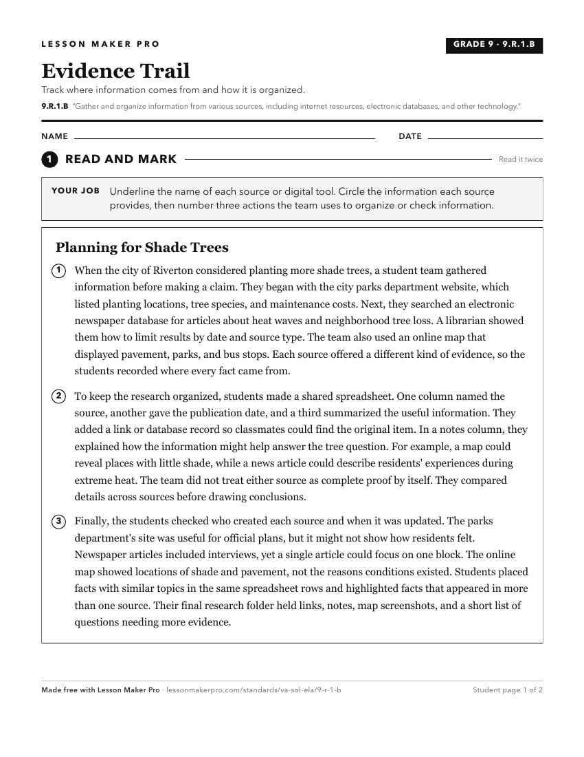 Preview of the 9.R.1.B printable worksheet