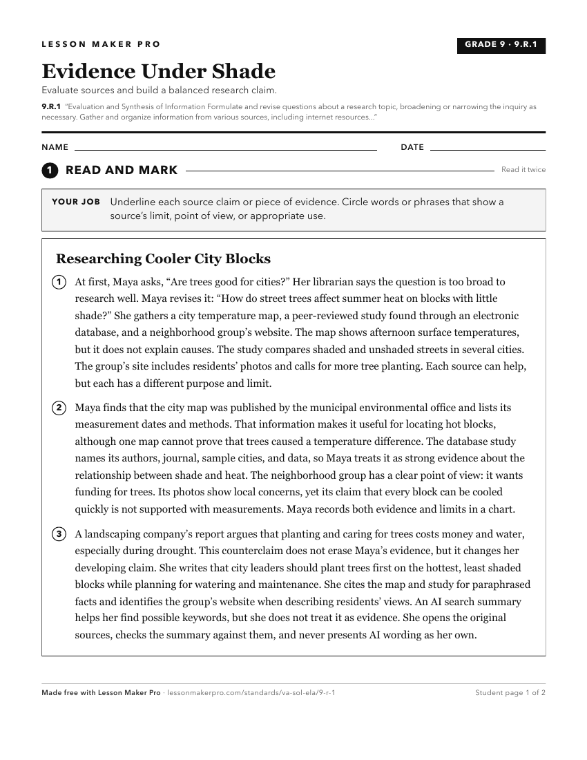 Preview of the 9.R.1 printable worksheet