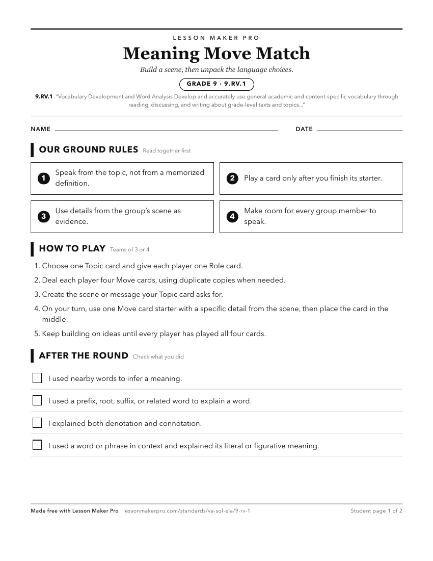 Preview of the 9.RV.1 printable worksheet