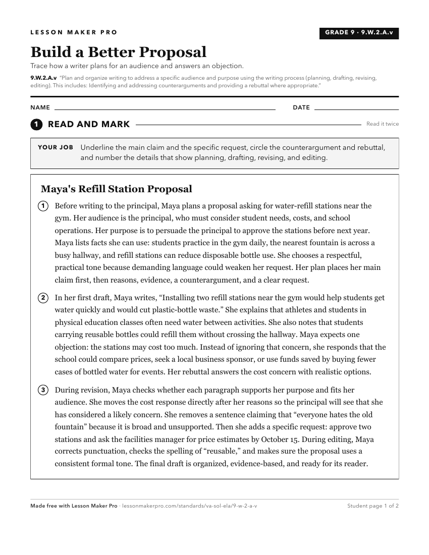 Preview of the 9.W.2.A.v printable worksheet