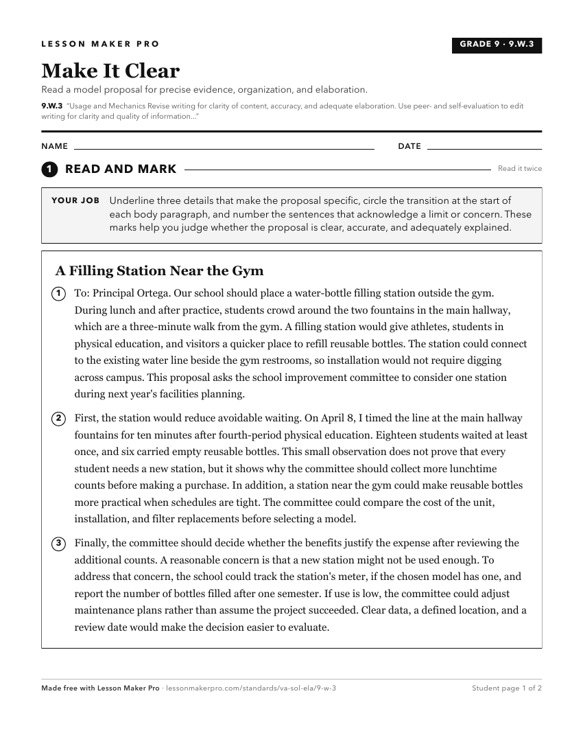 Preview of the 9.W.3 printable worksheet