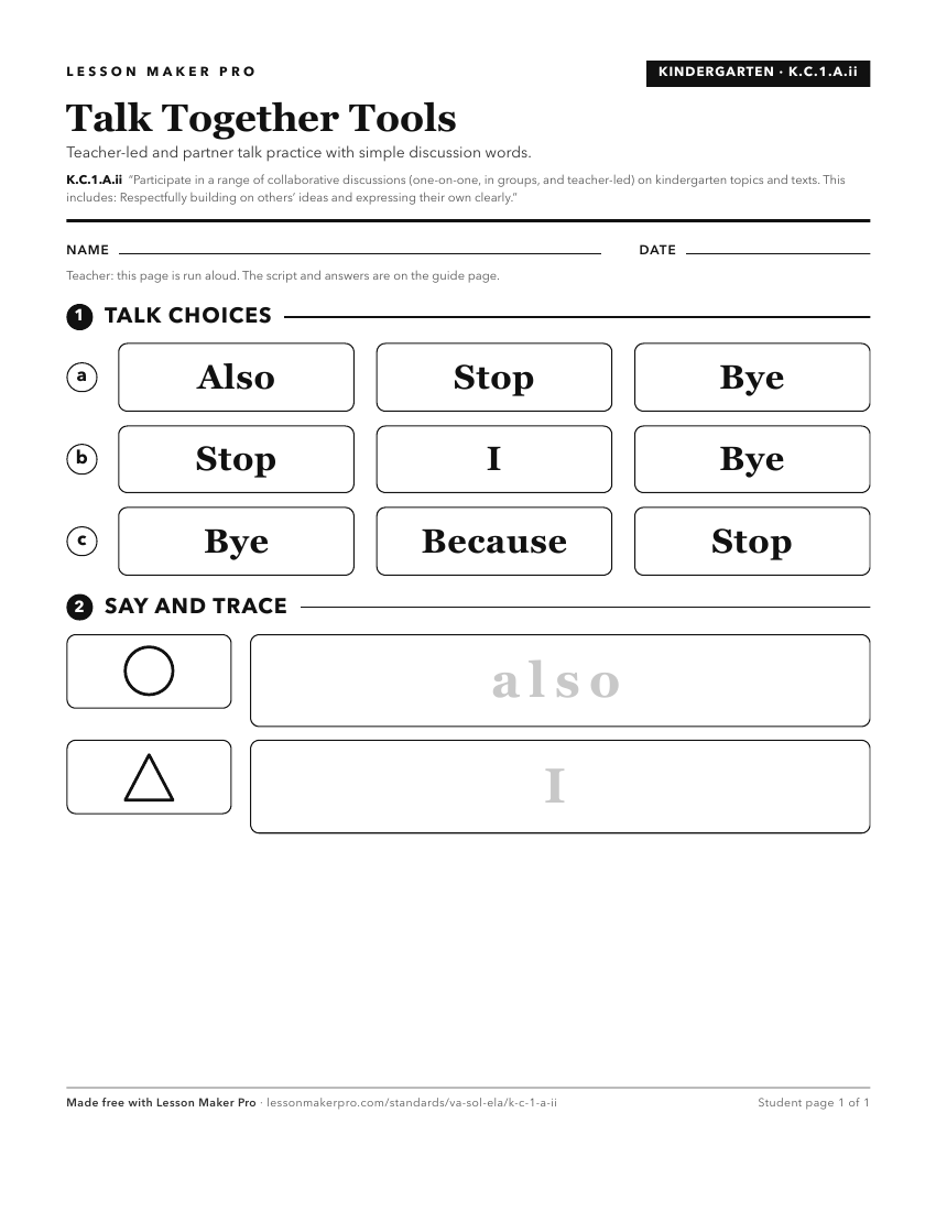 Preview of the K.C.1.A.ii printable worksheet