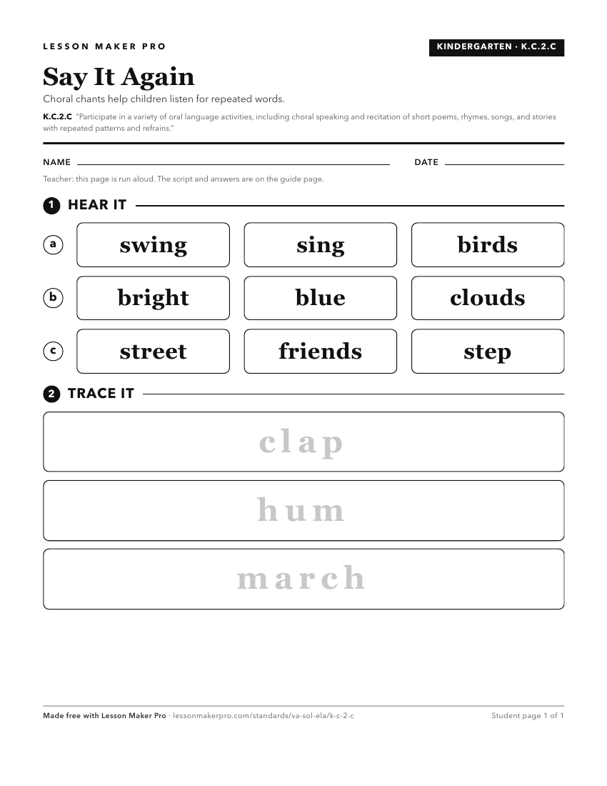Preview of the K.C.2.C printable worksheet