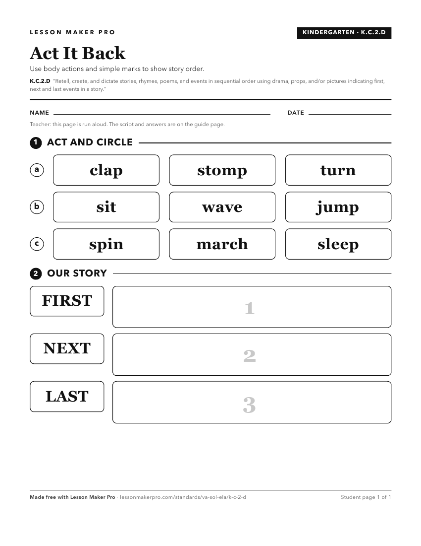 Preview of the K.C.2.D printable worksheet