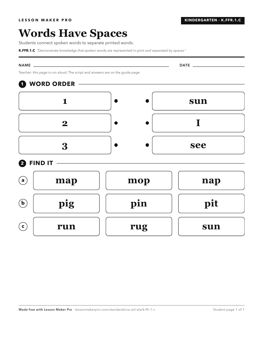 Preview of the K.FFR.1.C printable worksheet