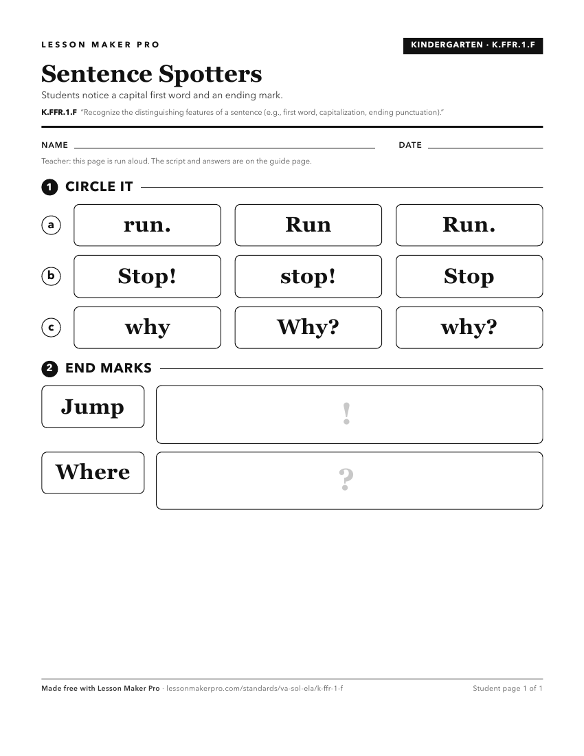 Preview of the K.FFR.1.F printable worksheet