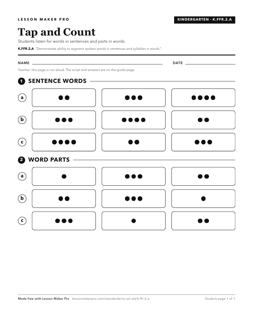 Preview of the K.FFR.2.A printable worksheet