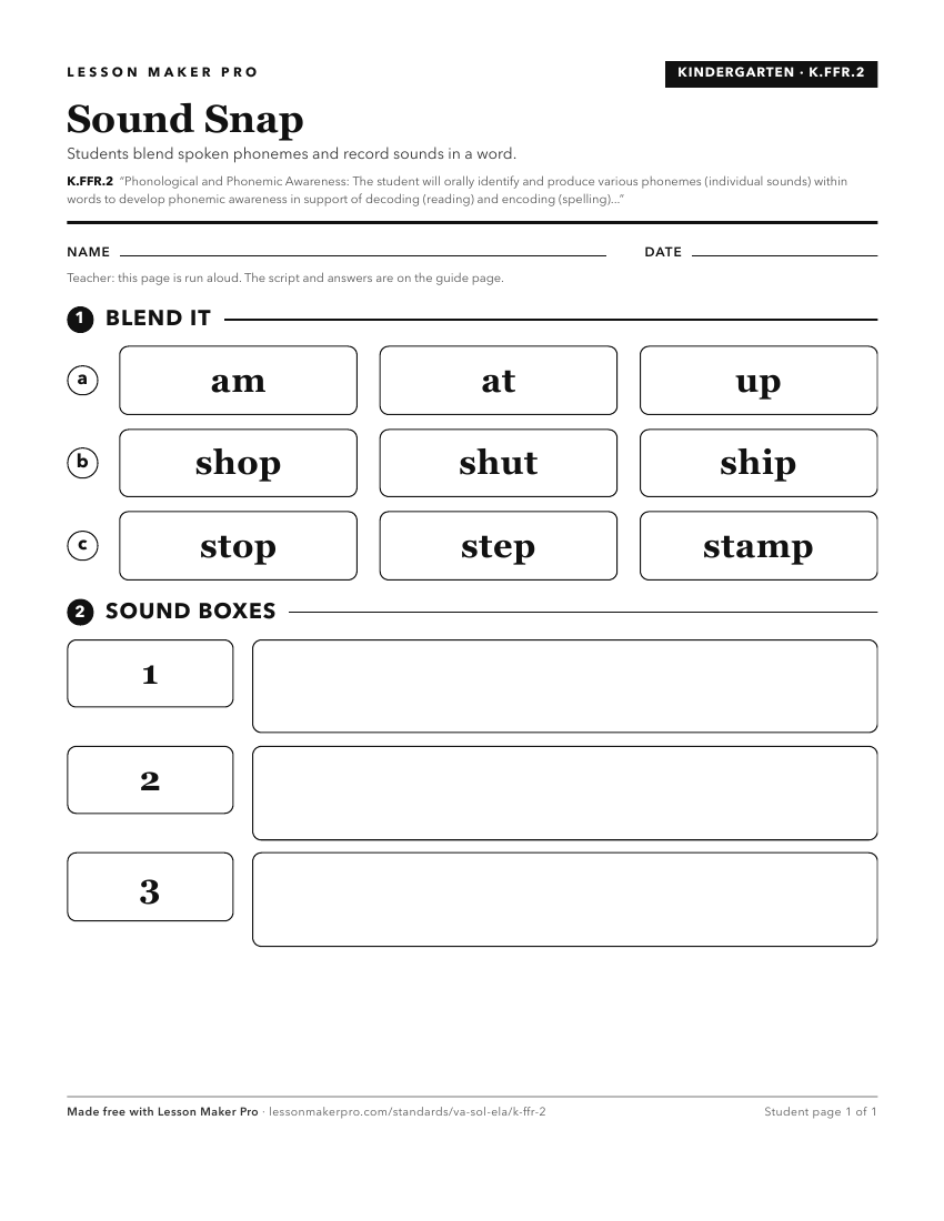 Preview of the K.FFR.2 printable worksheet