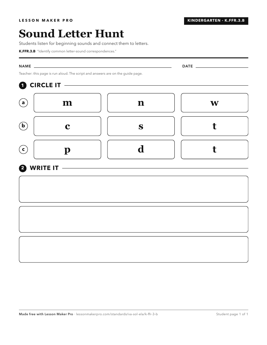 Preview of the K.FFR.3.B printable worksheet