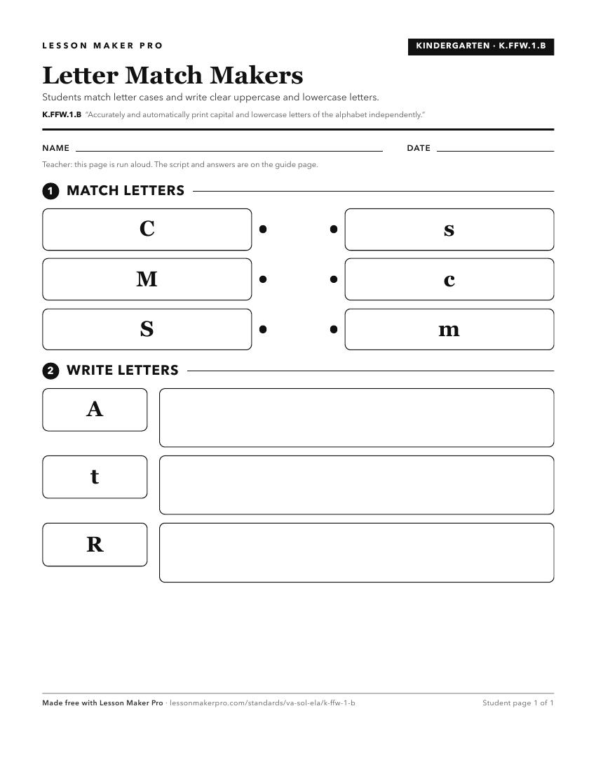 Preview of the K.FFW.1.B printable worksheet
