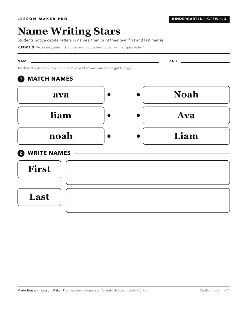 Preview of the K.FFW.1.D printable worksheet