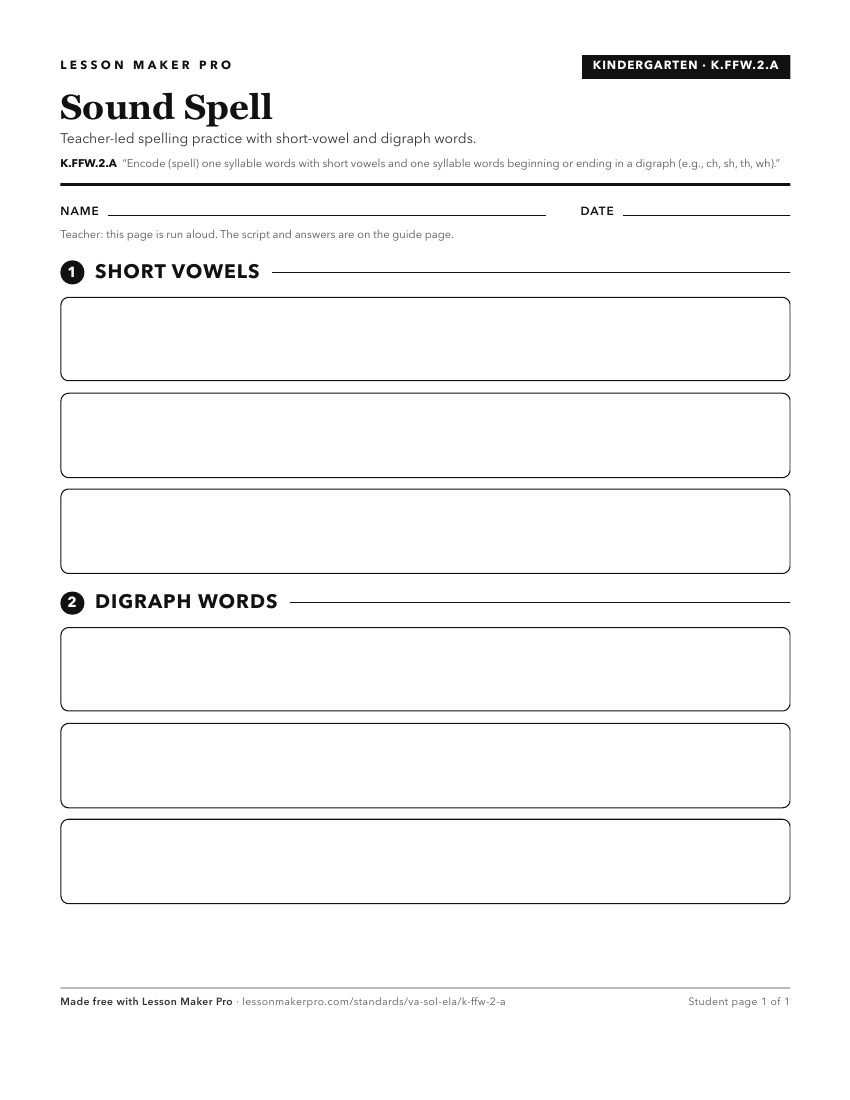 Preview of the K.FFW.2.A printable worksheet