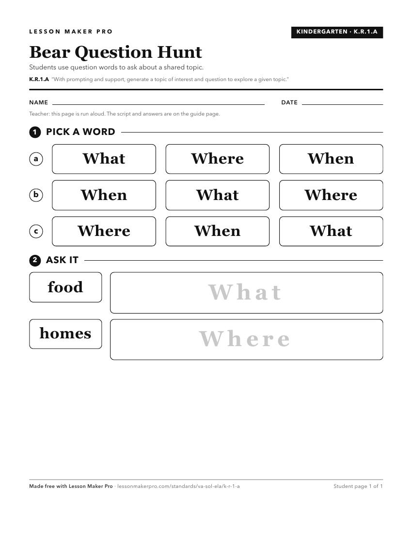 Preview of the K.R.1.A printable worksheet